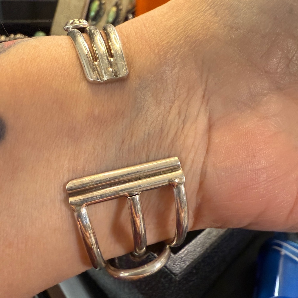 New 💜 Sterling Navajo Amethyst Cuff Bracelet Signed Native American - Picture 6 of 7